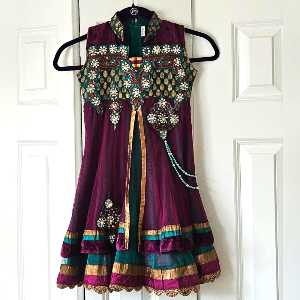 Girls Indian Jewel Toned Dress, India Size 24